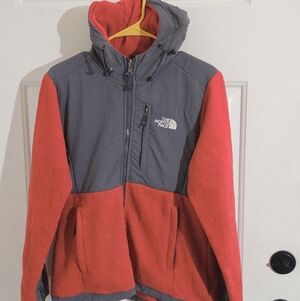 The North Face Red and Gray Denali Fleece Jacket